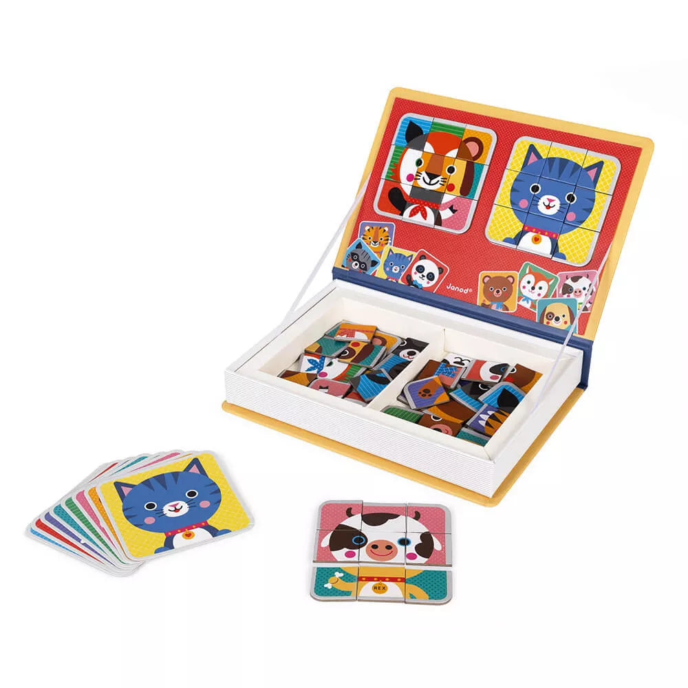 Libro Magnetico Mix & Match Janod con Schede d'Esempio
