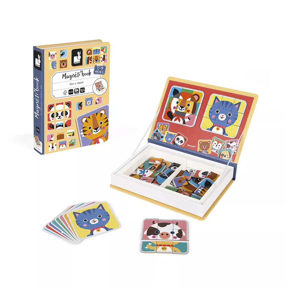 Libro Magnetico Mix & Match Janod Aperto e Chiuso