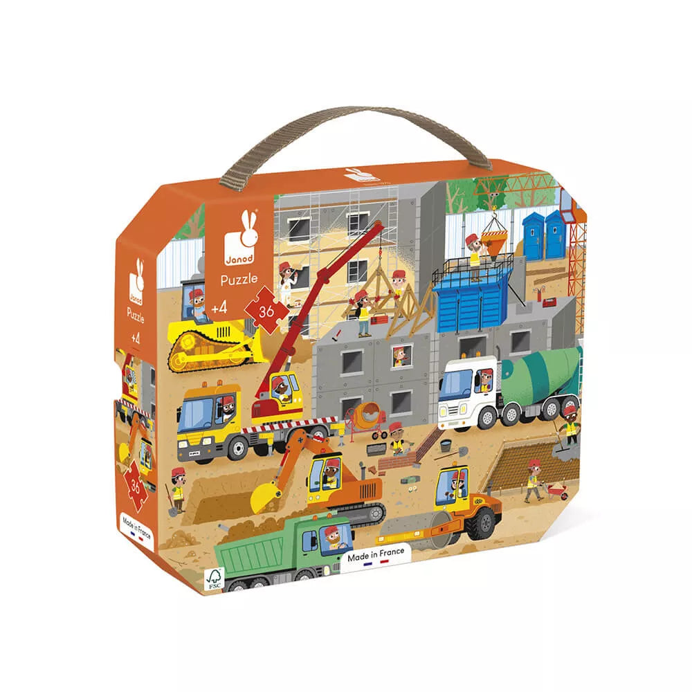 Valigetta del Puzzle Cantiere 36 pezzi Janod
