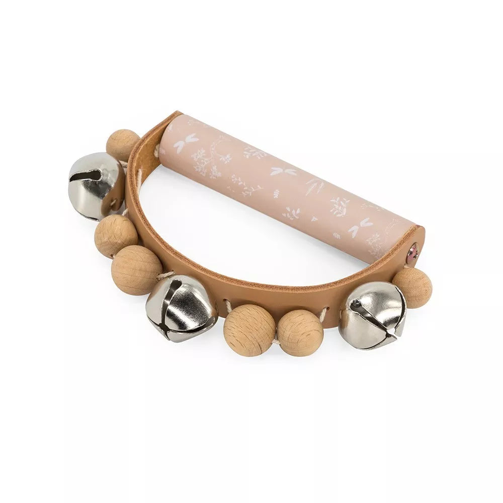 Sonaglio in Legno con Campanelle Label Label rosa