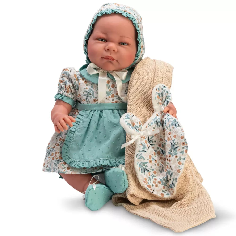 Bambola Reborn Isabella con Vestito Verde Acqua Asi 46 cm