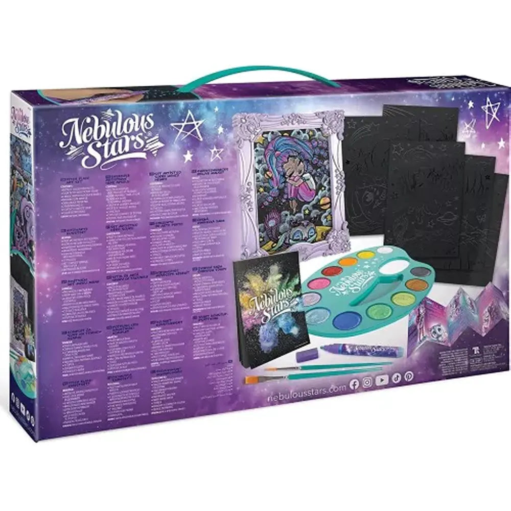 Retro della confezione del Set Artistico Pitch Black Nebulous Stars