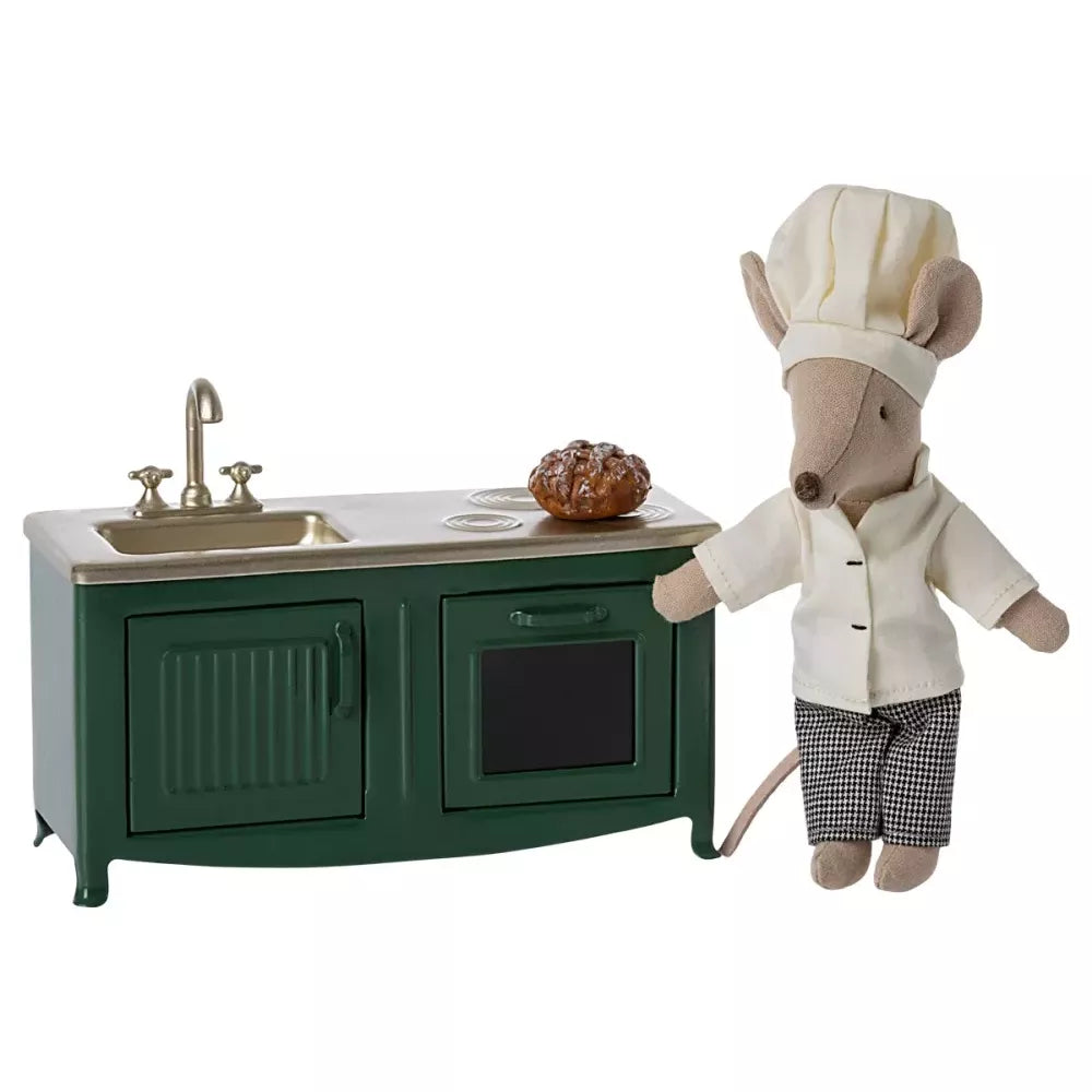 Cucina Verde Topo Maileg con topolino cuoco