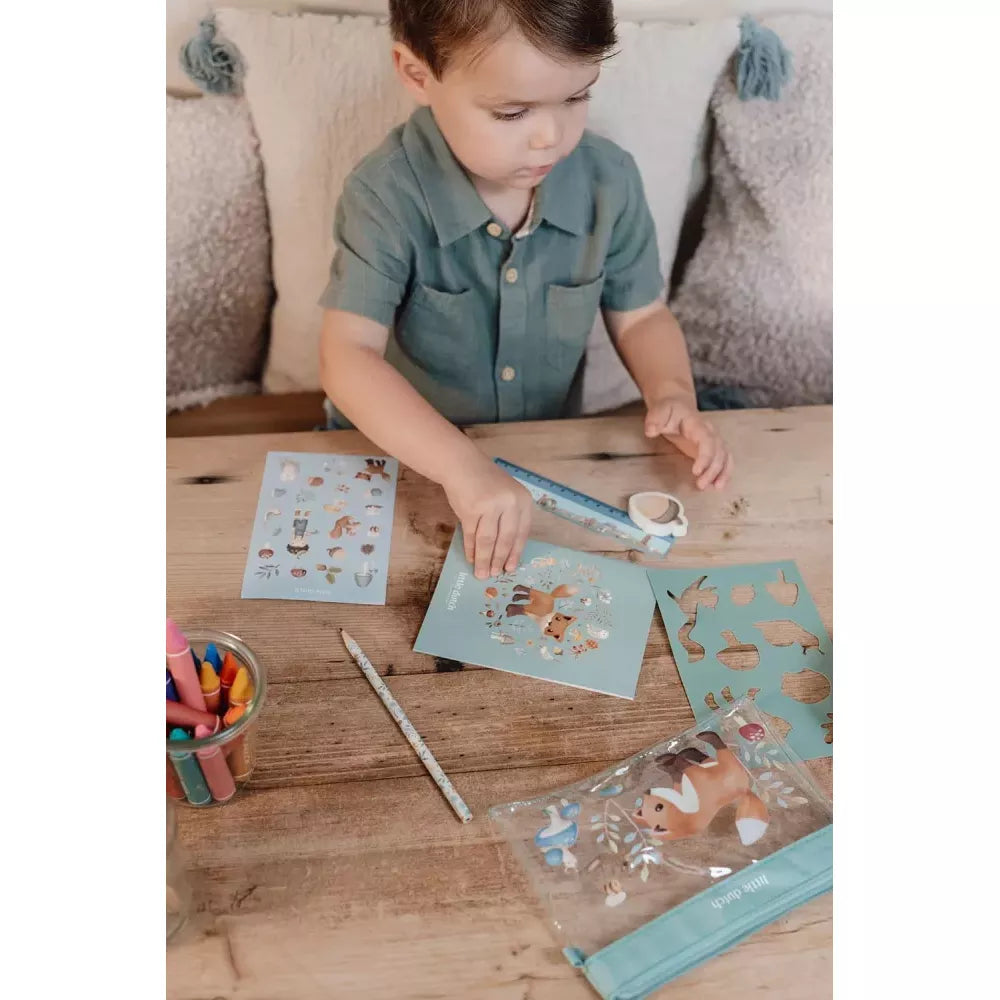 Set Cancelleria Little Dutch Forest Friends bambino che utilizza il set di cancelleria