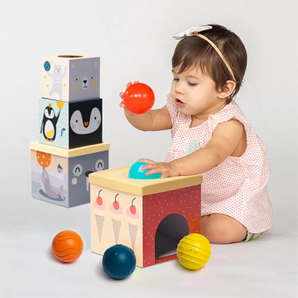 Cubi Impilabili con Palline Taf Toys Bimba Inserisce le Palline Sensoriali nei Cubi