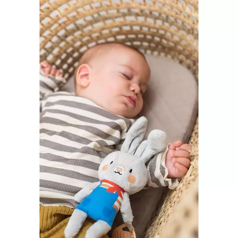 Bambino dorme con il Sonaglio da Appendere Coniglietto Taf Toys