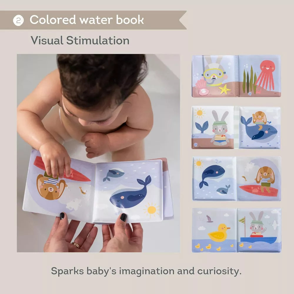 Libro impermeabile incluso nel Set Giochi Bagnetto Taf Toys