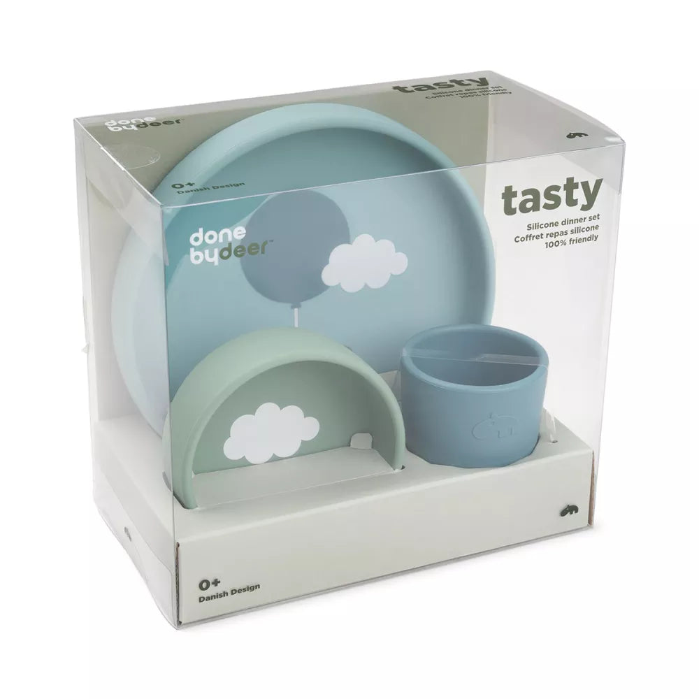 Set Pappa in Silicone Tasty Done by Deer Blu Confezione