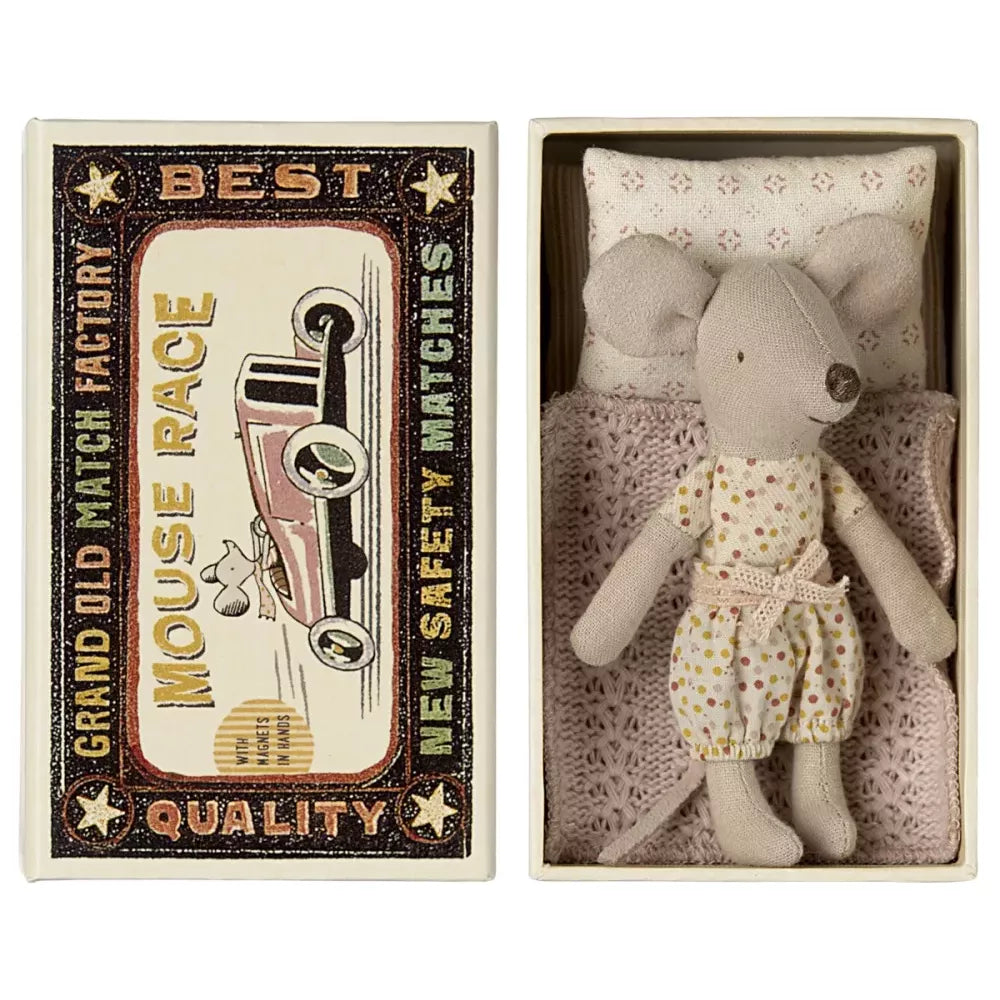 Sorellina Topo in Scatola di Fiammiferi Maileg con scatola