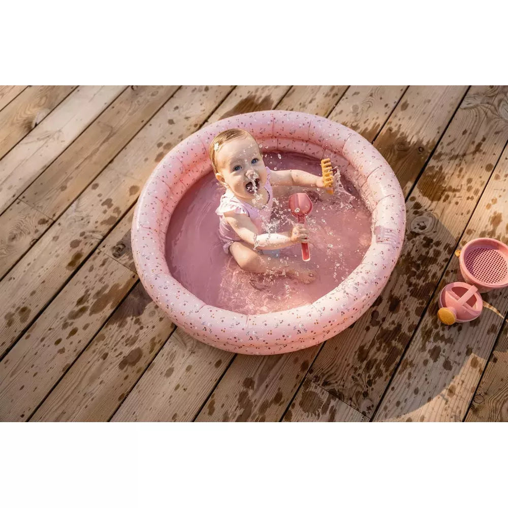 Bambina nella Piscina Gonfiabile Little Dutch 80 cm Little Pink Flowers