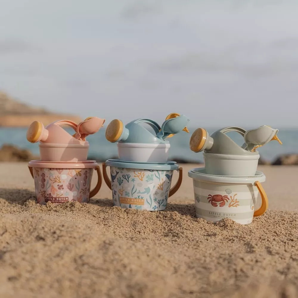 Set da Spiaggia Little Dutch verde, blu e rosa