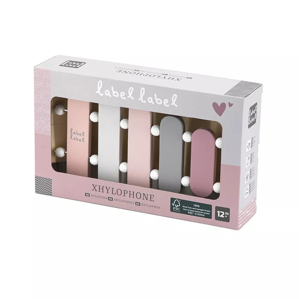 Confezione dello Xilofono in Legno Label Label rosa