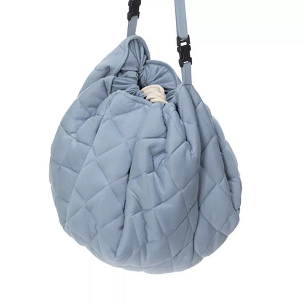 Tappeto Gioco Organic Soft Play&Go Dusty Blue chiuso