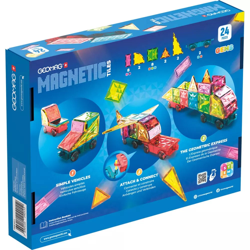 Retro confezione del Set Veicoli Magnetic Tiles Geomag