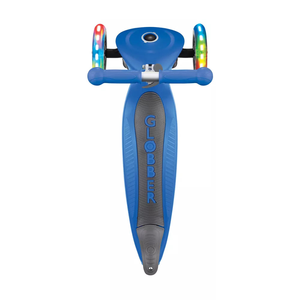 Monopattino Primo Foldable Lights Globber Blu visto dall'alto