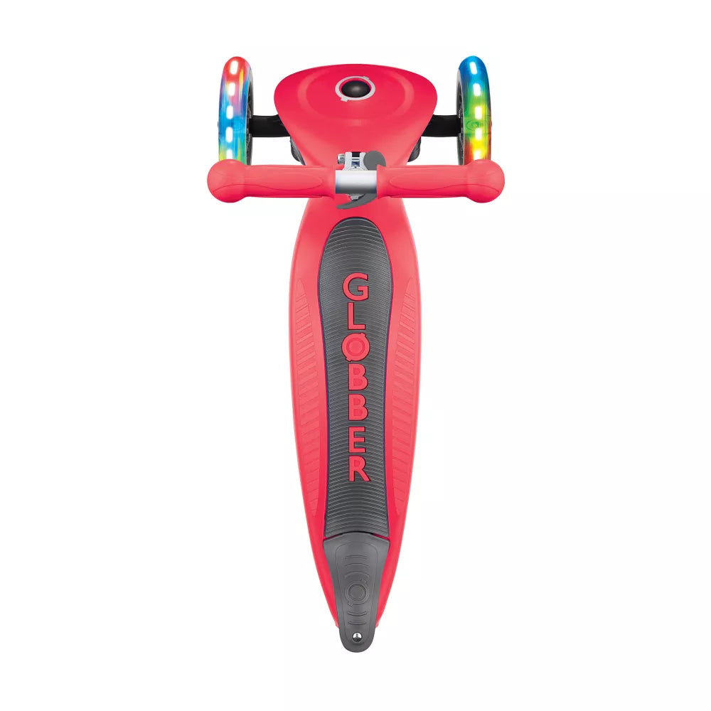 Monopattino Primo Foldable Lights Globber Rosso visto dall'alto