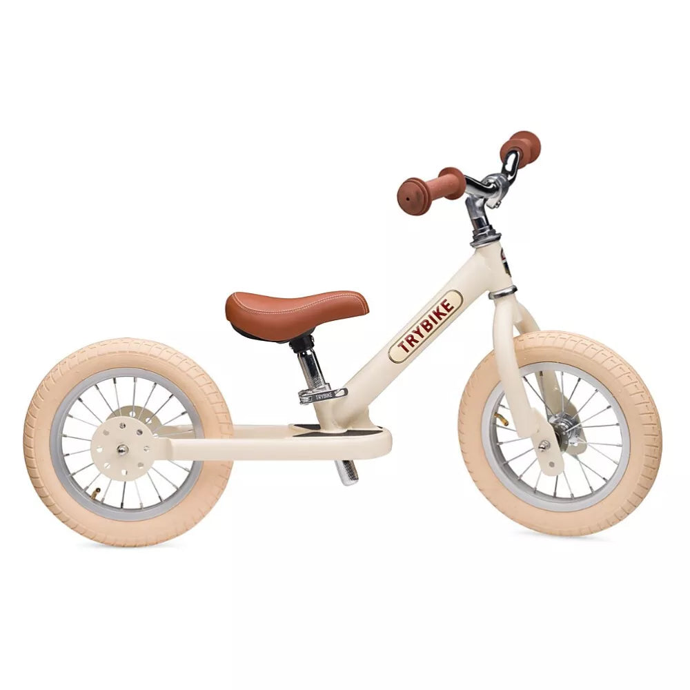Balance Bike Vintage Trybike Crema di lato