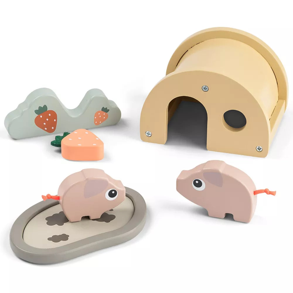 Set Gioco in Legno Maialino Done by Deer