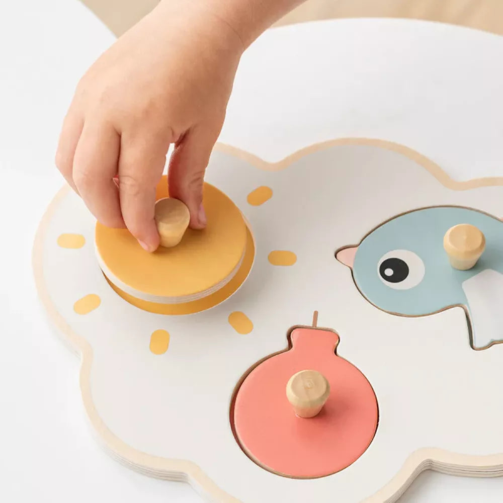 Puzzle a Incastro Happy Clouds Done by Deer pezzi da vicino