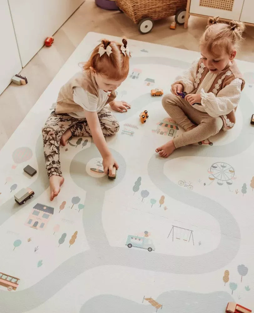 Tappeto Puzzle Eevaa Play&Go 120x180 Villaggio bambine che giocano