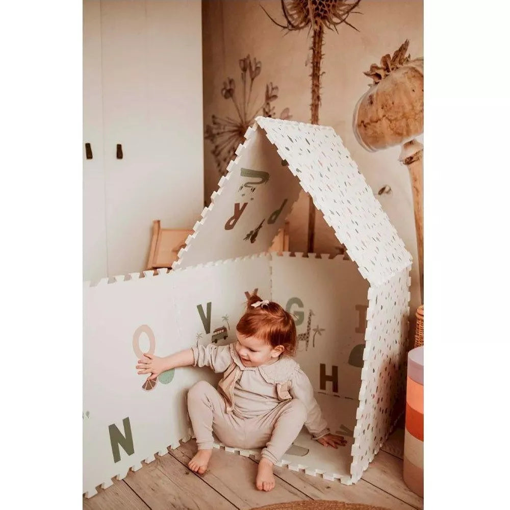 Tappeto Puzzle Eevaa Play&Go 180x180 Alfabeto usato come casetta