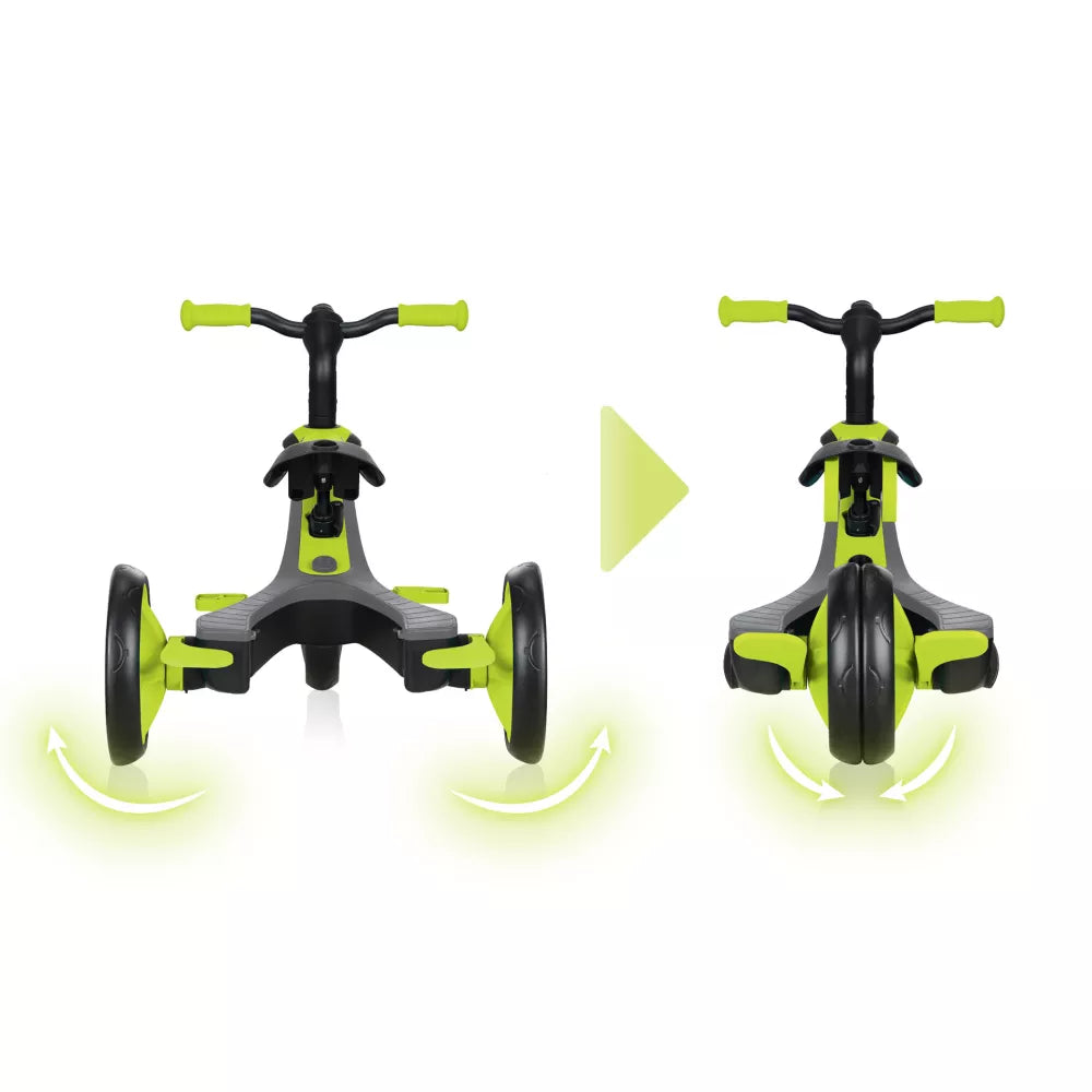 Explorer Trike 4 in 1 Globber Verde Lime come si trasforma