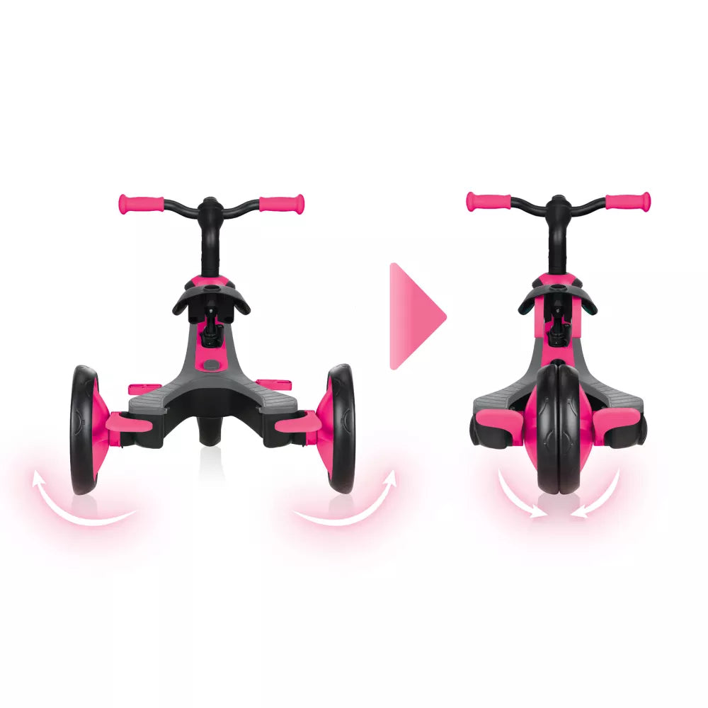 Explorer Trike 4 in 1 Globber Fucsia come si trasforma