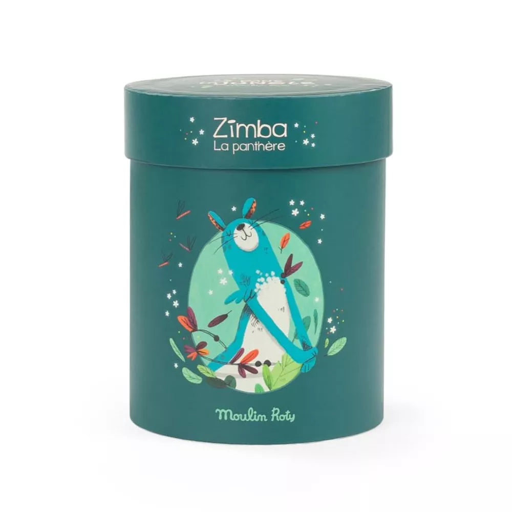 Confezione del Peluche Pantera Zimba con Scatola Moulin Roty