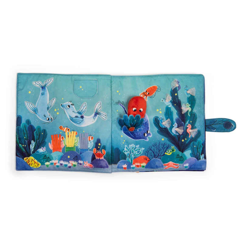 Prime pagine del Grande Libro Attività in Stoffa Moulin Roty Les Aventures de Paulie