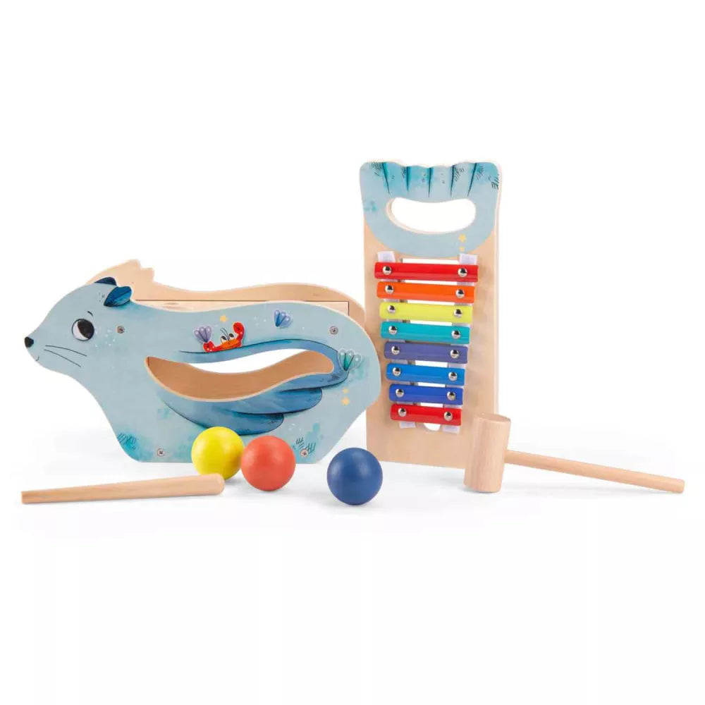 Contenuto del Batti Batti Xilofono Moulin Roty