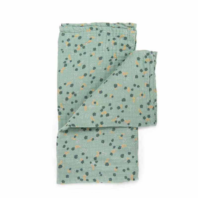 Mussole in Cotone Moulin Roty Trois Petits Lapins Mussola Verde