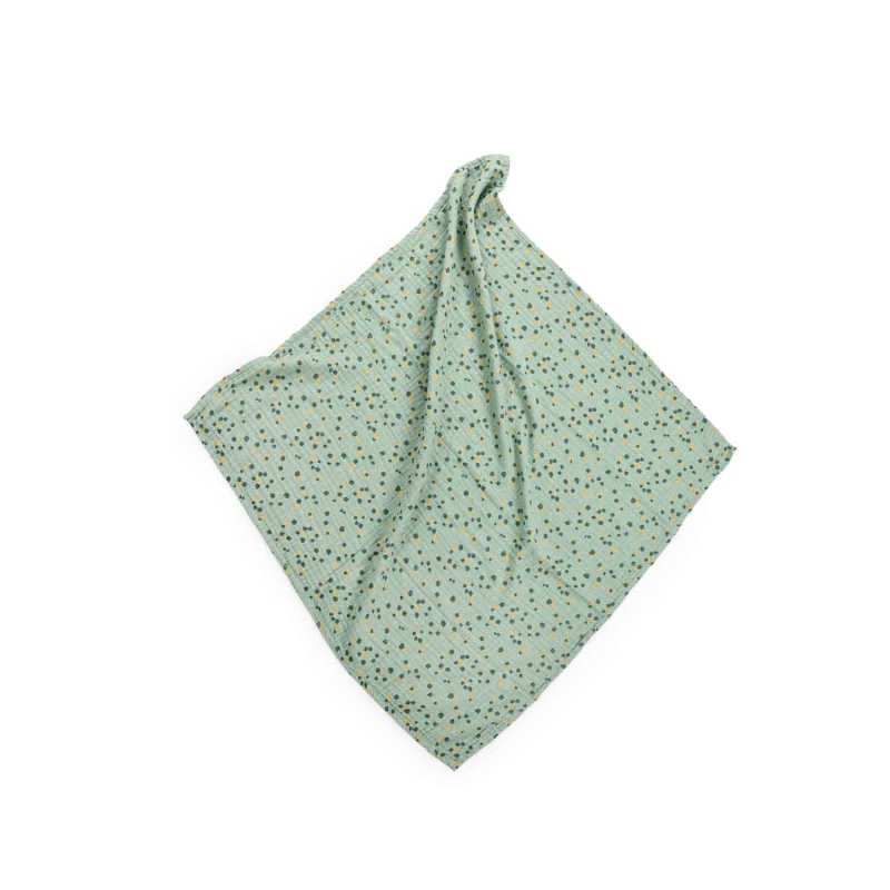 Mussole in Cotone Moulin Roty Trois Petits Lapins Mussola verde piegata