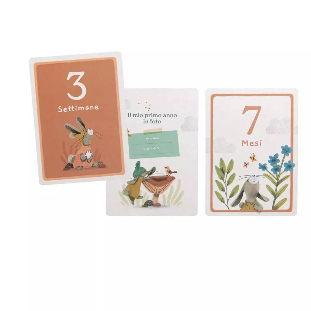 Carte Primi 12 Mesi Moulin Roty Trois Petits Lapins Esempio contenuto