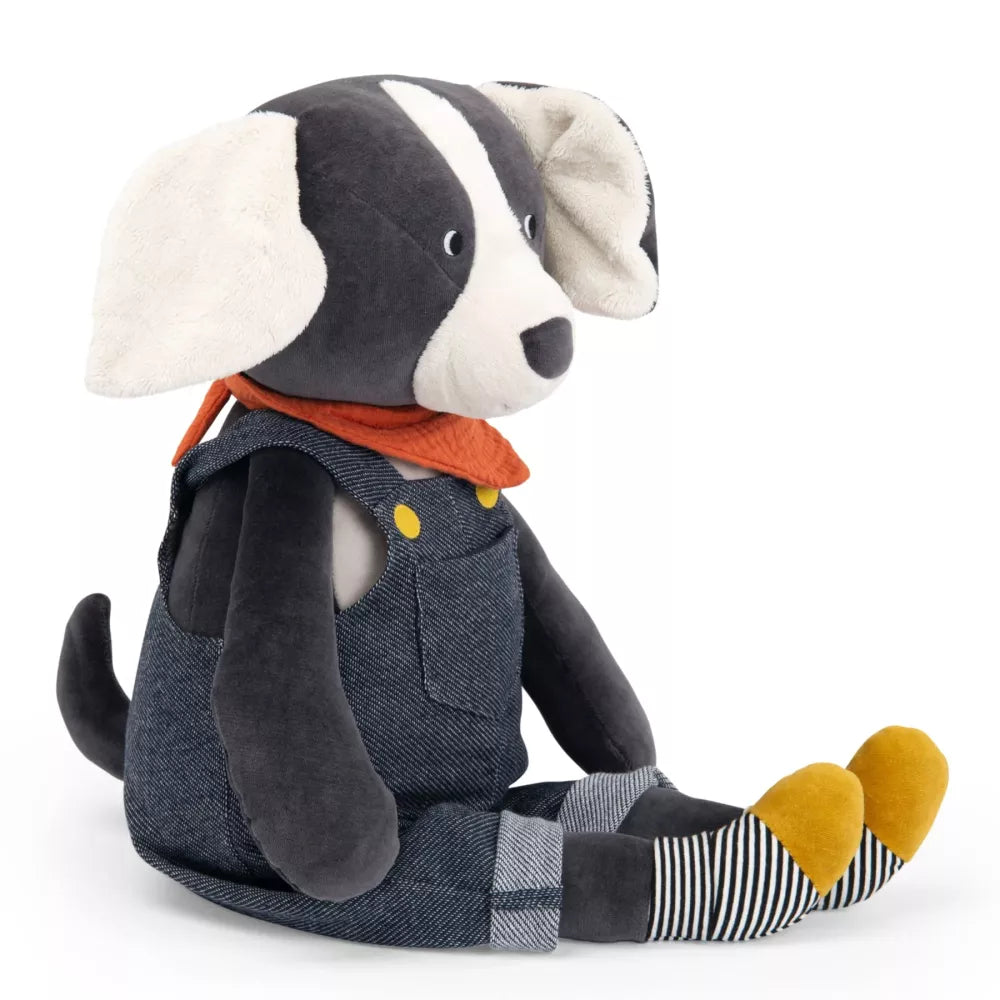 Peluche Gigante Cane Puce Moulin Roty di lato