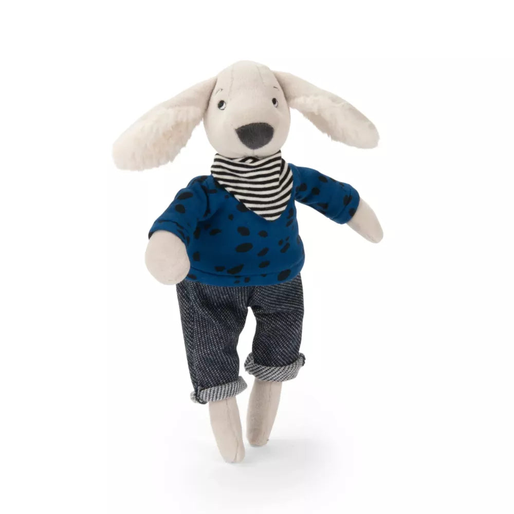 Peluche Cane Pilou in Scatola Moulin Roty in piedi