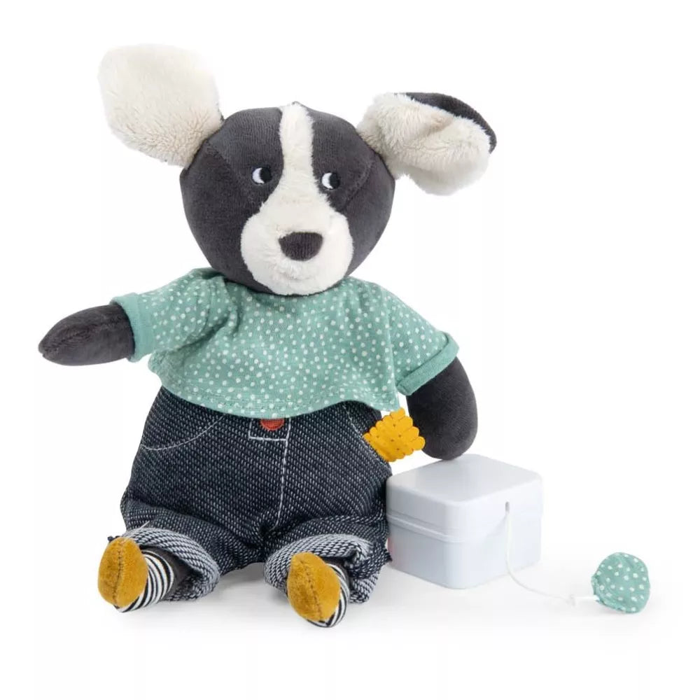 Peluche Musicale Cane Puce Moulin Roty con componente musicale estratta