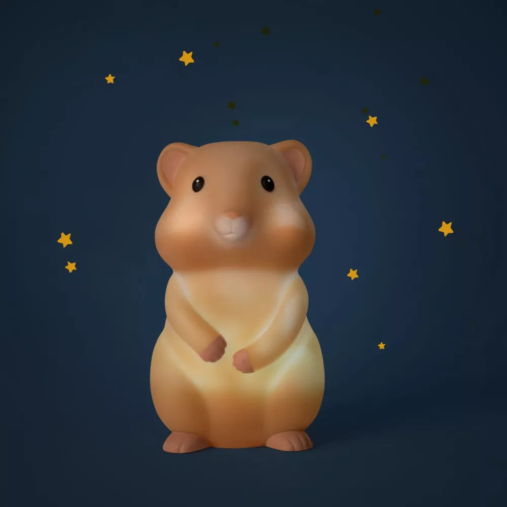 Luce da Notte Criceto Moulin Roty accesa al buio