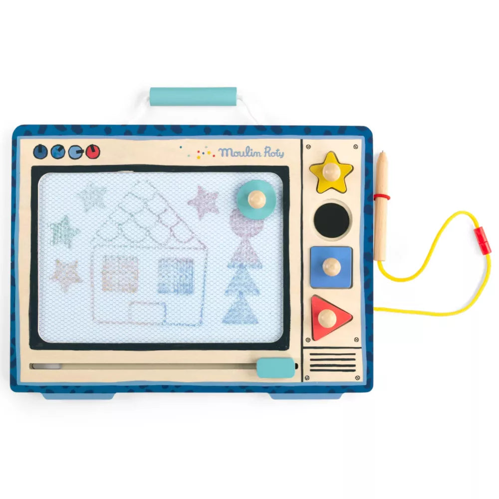 Lavagna Magnetica in Legno Moulin Roty con disegni