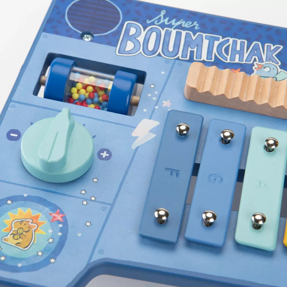 Tavolo Musicale Attività Moulin Roty Puce & Pilou dettaglio manopola