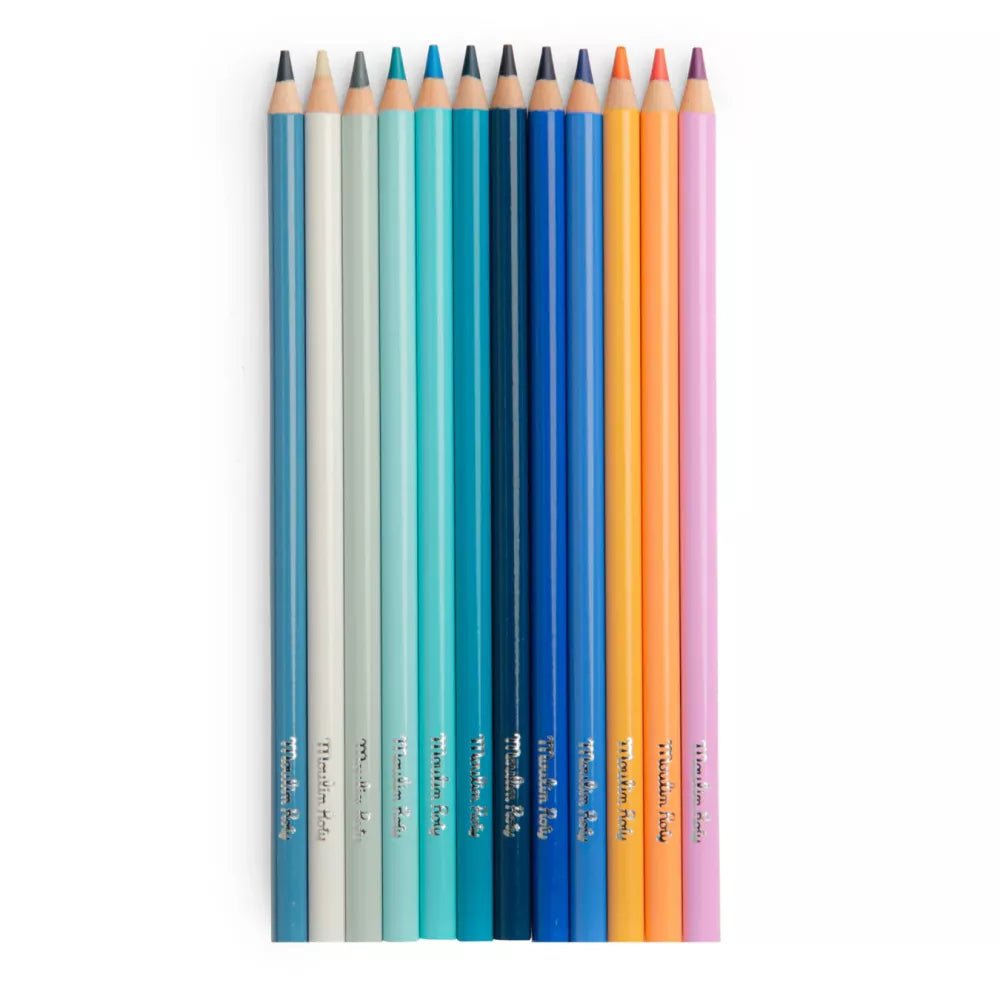 Set 12 Matite Colorate e Schede Moulin Roty Cielo