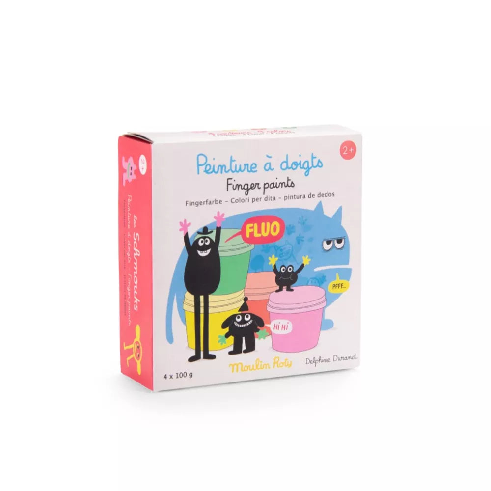 Confezione della Pittura per le Dita Fluo Moulin Roty