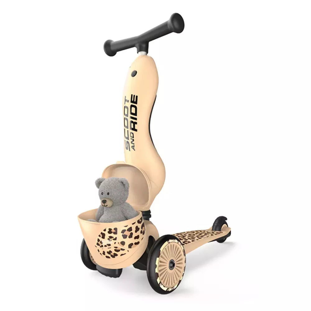 Monopattino Highwaykick 1 Lifestyle Scoot and Ride Leopard Porta oggetti
