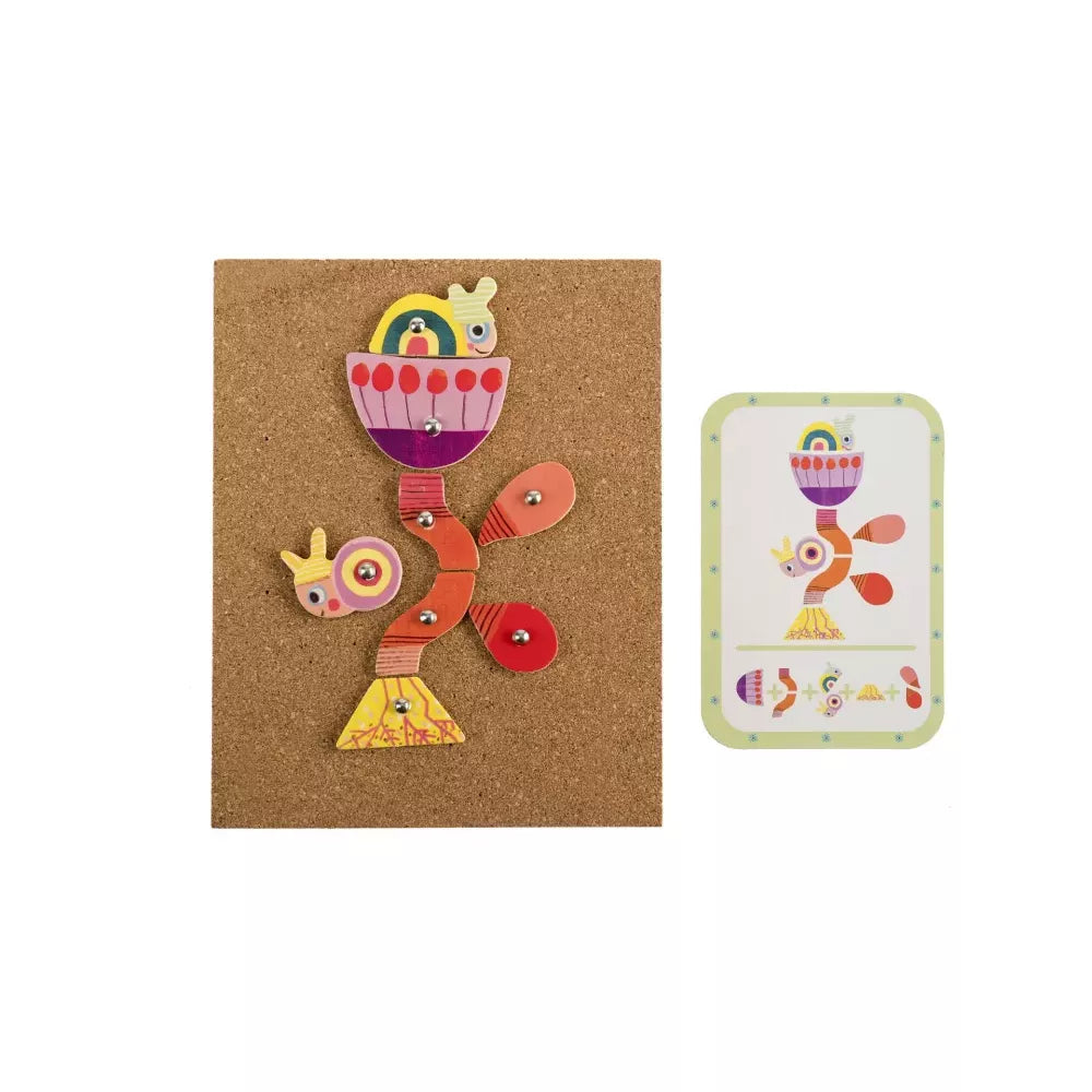 Set Creativo Tap Tap Giardino Djeco Scheda d'esempio Fiore rosso