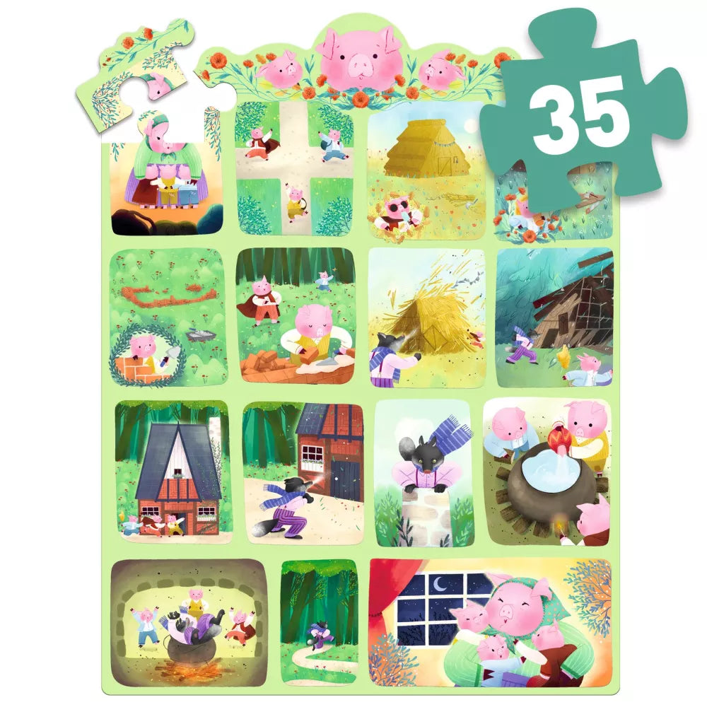 Numero Pezzi Story Puzzle I Tre Porcellini Djeco
