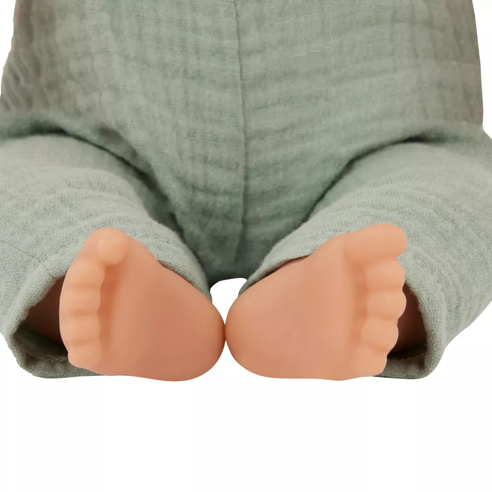 Bambola Tutina Verde Lullababy dettaglio piedi