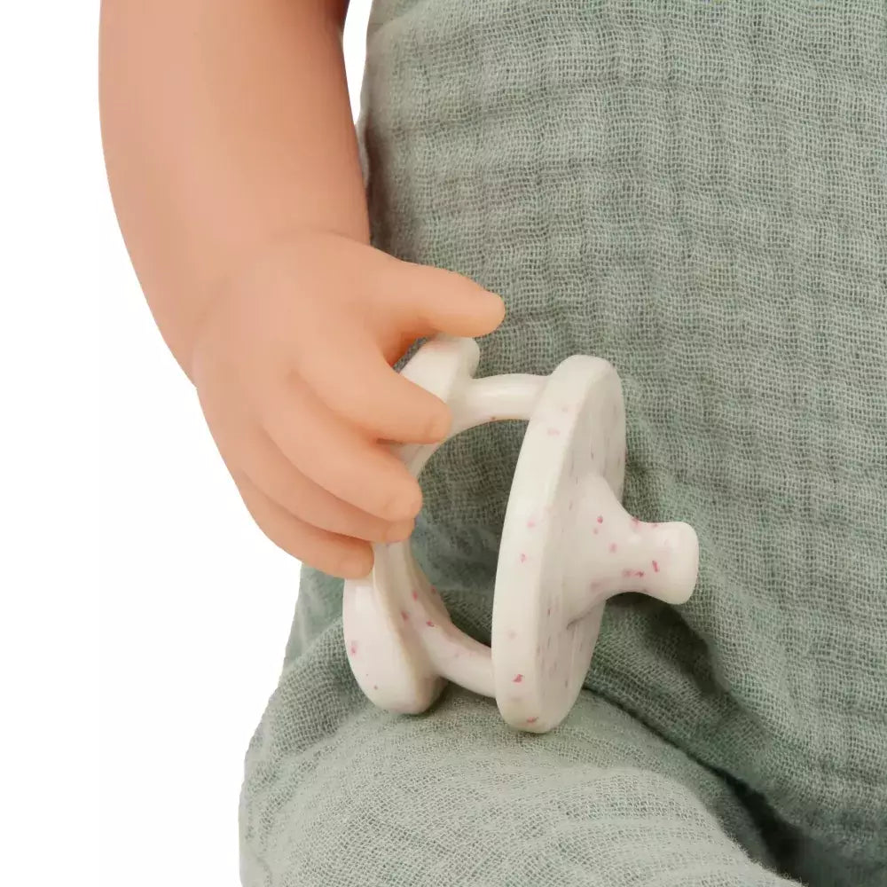 Bambola Tutina Verde Lullababy dettaglio ciuccio