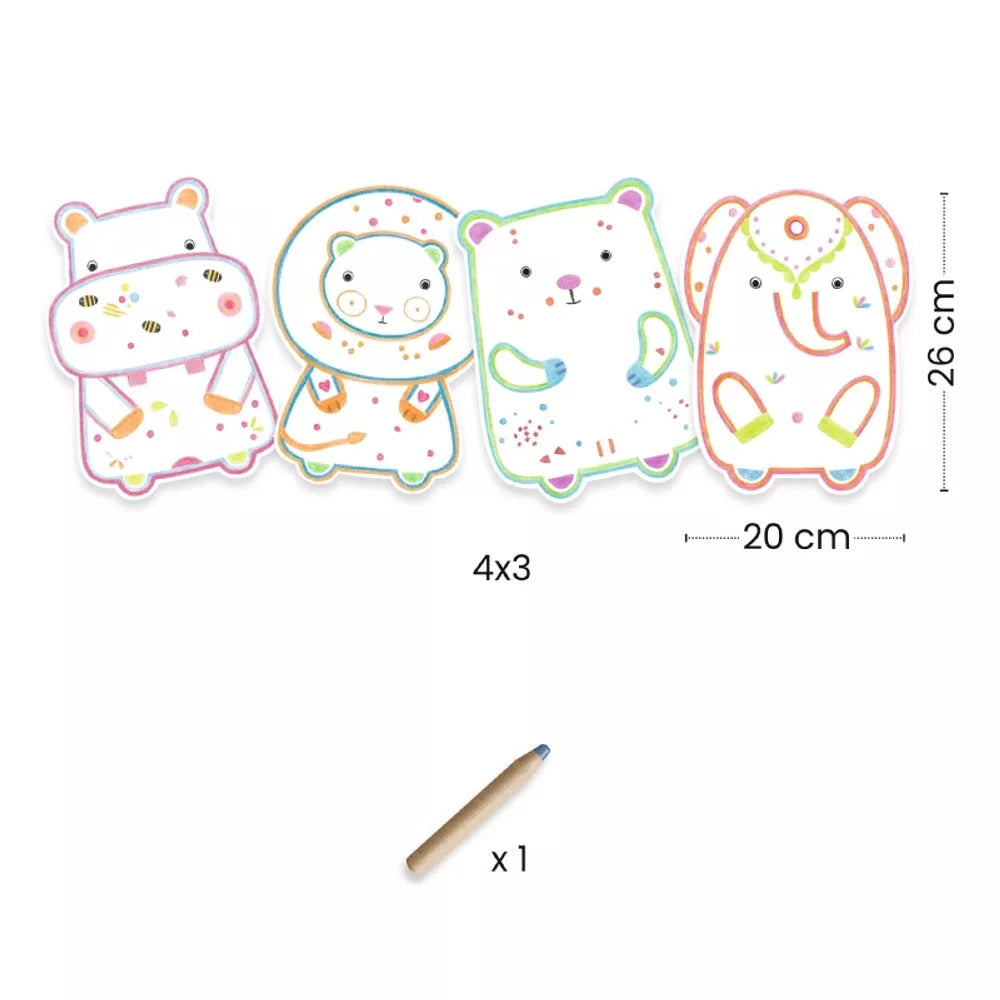 Contenuto Disegni Magici con Pastello Animali Selvatici Djeco