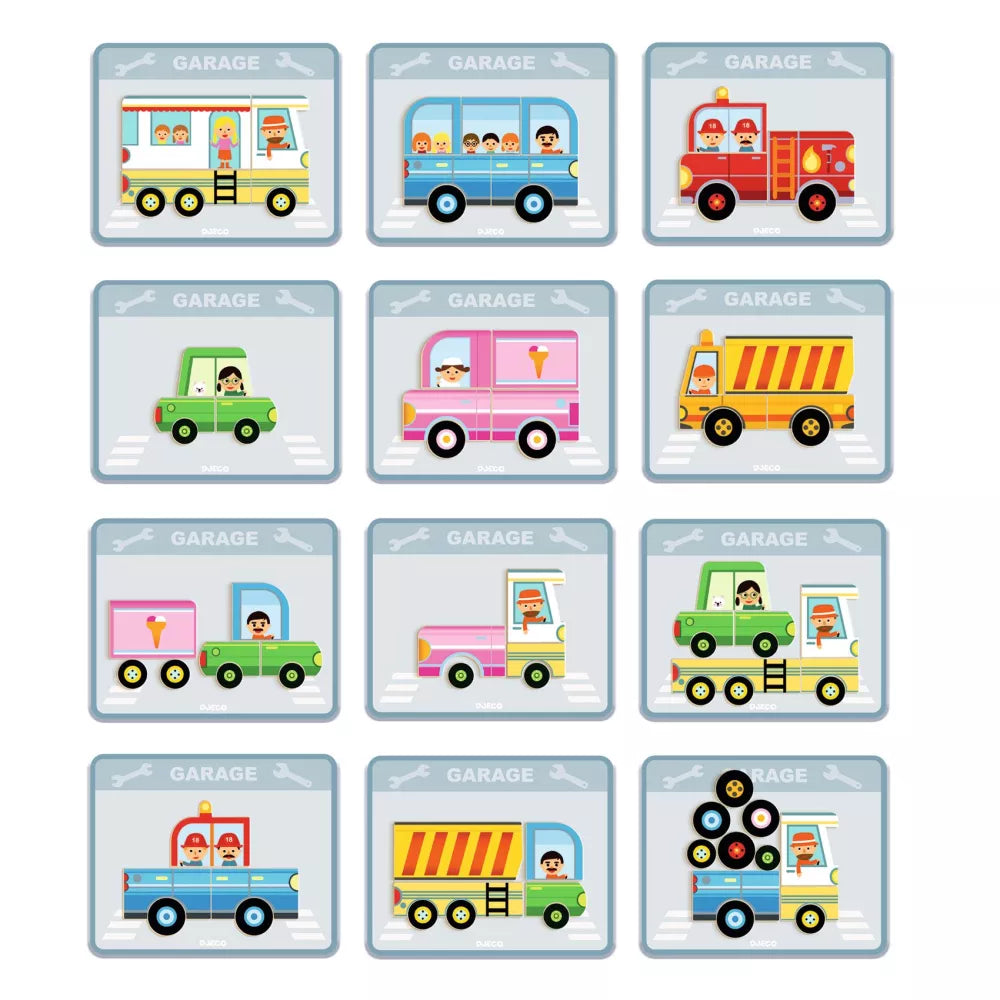 Schede del Gioco Magnetico Inzebox Veicoli Djeco