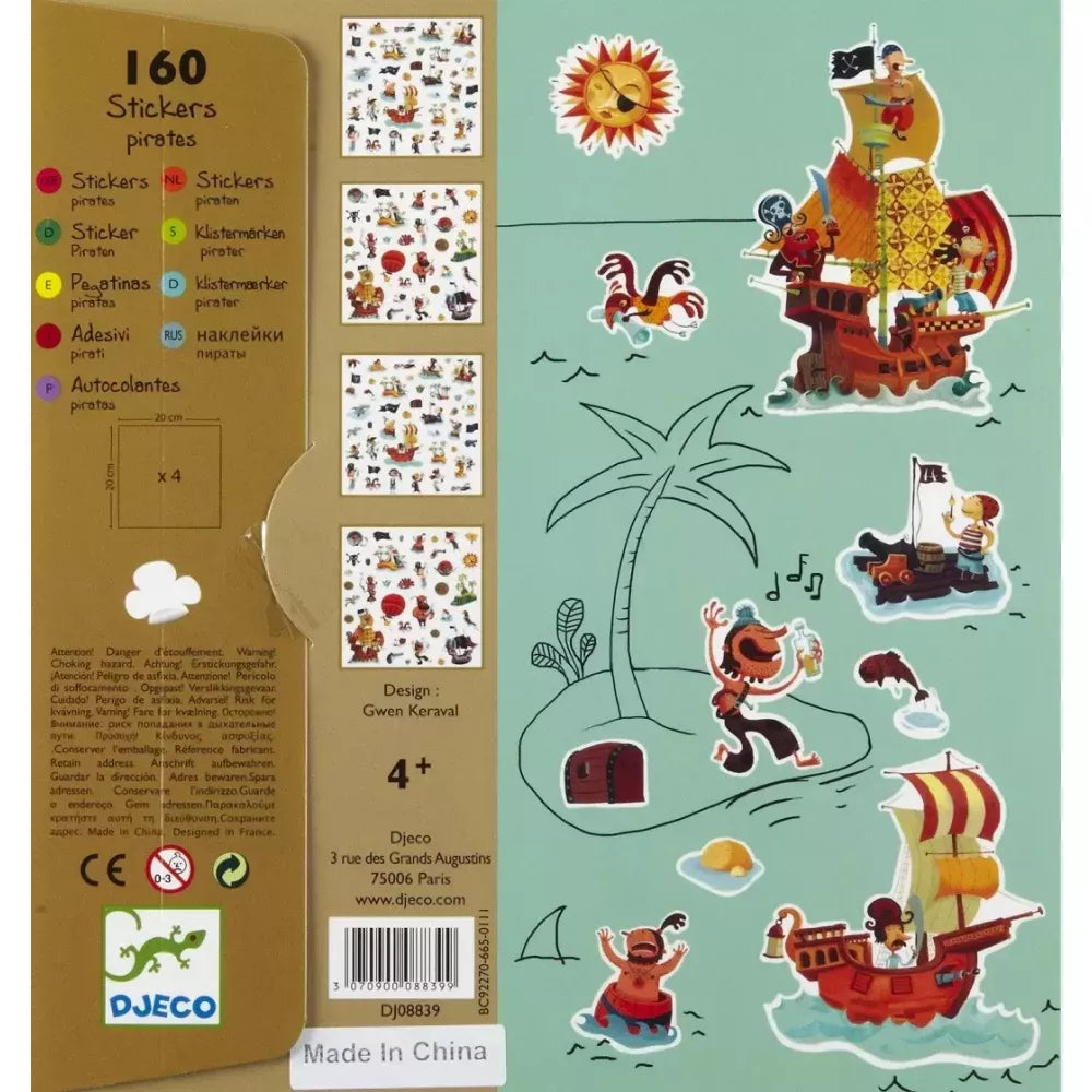 Retro confezione Adesivi Pirati Djeco