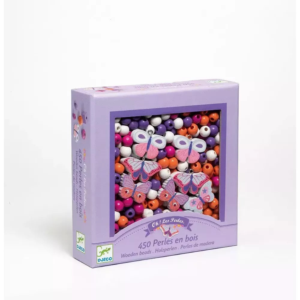 Confezione Set Perline Farfalle in Legno Djeco